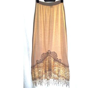 Vintage Phun Shirts of California Made in USA Cream Skirt Elastic Waist Size M
